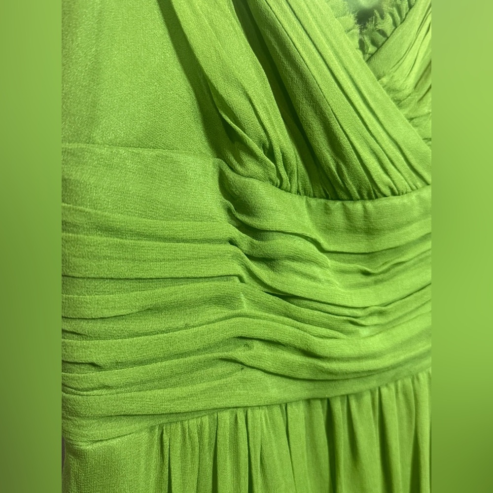Laundry‎ By Shelli Segal Silk Green Dress Y2K, Size 8 - Picture 4 of 9